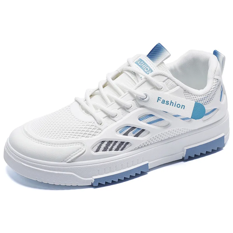 Men's Breathable Lace-Up Mesh Skate Shoes Summer – Flat Sole Casual Sneakers, Versatile Lightweight Sports Footwear for Students